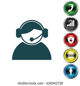 call center operator with headset.  