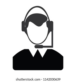 Call center operator with headset.  Call center avatar set.