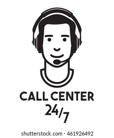 call center operator icon 24/7