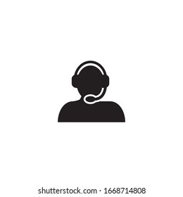 call center, operator icon glyph style