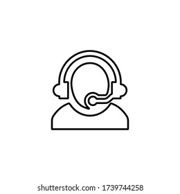 Call center operator icon. Helpline symbol. Customer support concept for perfect web and mobile design, e-commerce websites.
