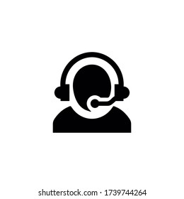 Icono del operador del centro de llamadas. Símbolo de línea de ayuda. Concepto de soporte al cliente para diseño web y móvil perfecto, sitios web de comercio electrónico.