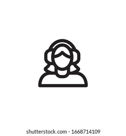 call center, operator icon line art