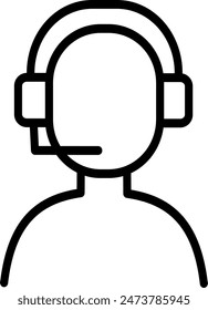 Call center operator icon. Replaceable vector design.