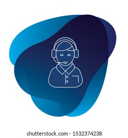
Call center operator icon or support service