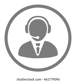 Call center operator icon. Support manager icon. Call center icon vector. Call center icon flat.