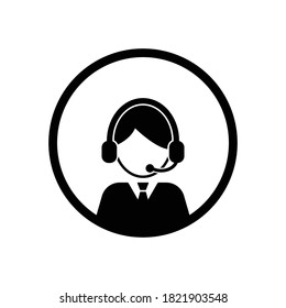 call center operator icon vector
