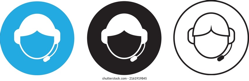 Call center operator icon, vector