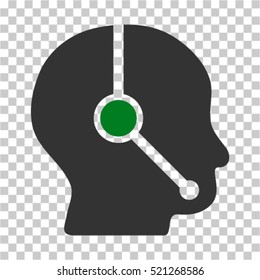 Call Center Operator icon. Vector pictograph style is a flat symbol, color, chess transparent background. Designed for software and web interface toolbars and menus.