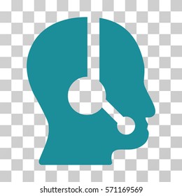 Call Center Operator icon. Vector illustration style is flat iconic symbol, soft blue color, transparent background. Designed for web and software interfaces.