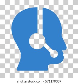 Call Center Operator icon. Vector illustration style is flat iconic symbol, cobalt color, transparent background. Designed for web and software interfaces.