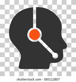 Call Center Operator icon. Vector illustration style is flat iconic bicolor symbol, orange and gray colors, transparent background. Designed for web and software interfaces.