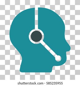 Call Center Operator icon. Vector illustration style is flat iconic bicolor symbol, soft blue colors, transparent background. Designed for web and software interfaces.