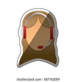 Call center operator icon vector illustration graphic design