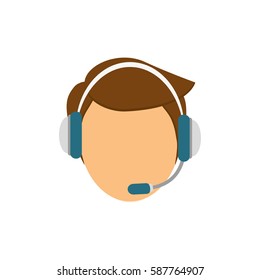 Call center operator icon vector illustration graphic design