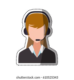 Call center operator icon vector illustration graphic design