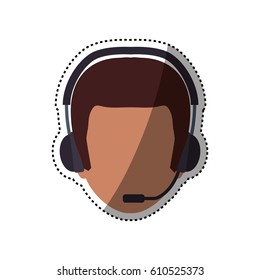 Call center operator icon vector illustration graphic design