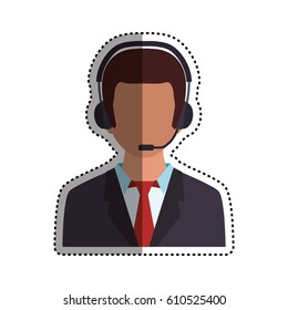 Call center operator icon vector illustration graphic design