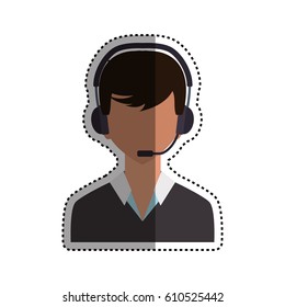 Call center operator icon vector illustration graphic design