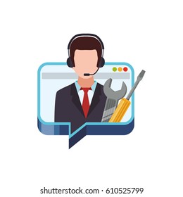 Call center operator icon vector illustration graphic design