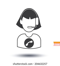  Call center operator icons. vector