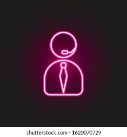 Call center, operator neon style icon. Simple thin line, outline vector of telecommunication icons for ui and ux, website or mobile application