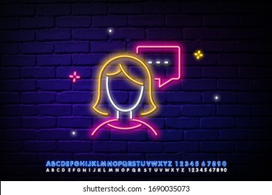 Call center, operator neon style icon. Simple thin line, outline vector of telecommunication icons for ui and ux, website or mobile application