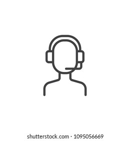 Call center operator outline icon. linear style sign for mobile concept and web design. Customer support simple line vector icon. Symbol, logo illustration. Pixel perfect vector graphics