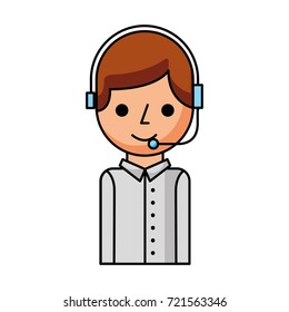 call center operator with phone headset