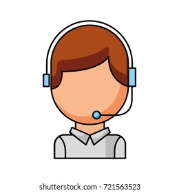 call center operator with phone headset