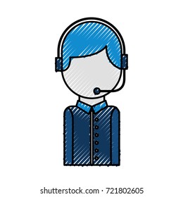 call center operator with phone headset