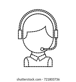 call center operator with phone headset
