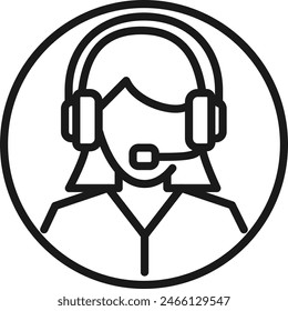 Icono del teléfono del operador del centro de llamadas