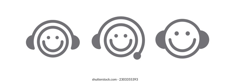 Callcenter, Operator, Support, Kontakt, Kunde, Service-Icon, Lächeln, Vektorgrafik