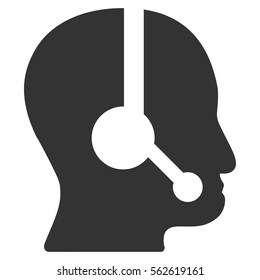 Call Center Operator vector icon. Flat gray symbol. Pictogram is isolated on a white background. Designed for web and software interfaces.