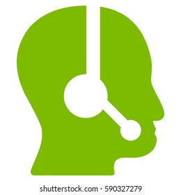 Call Center Operator vector icon. Flat eco green symbol. Pictogram is isolated on a white background. Designed for web and software interfaces.