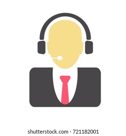 Call center operator vector icon
