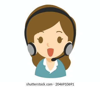 Call center operator Vector illustration isolated on white background 