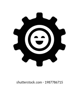Operador de centro de llamadas con avatar de auriculares en ilustración vectorial de glifo.