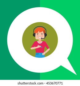 Call center operator wearing headset