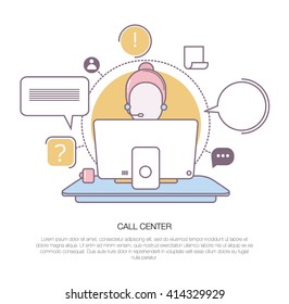 Call center operator.Call center concept