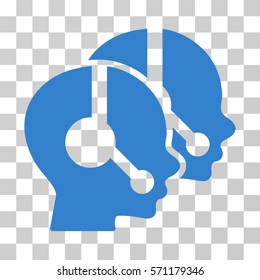 Call Center Operators icon. Vector illustration style is flat iconic symbol, cobalt color, transparent background. Designed for web and software interfaces.