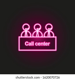 Call center operators neon style icon. Simple thin line, outline vector of telecommunication icons for ui and ux, website or mobile application