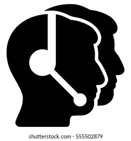 Call Center Operators vector icon. Style is flat graphic symbol, black color, white background.