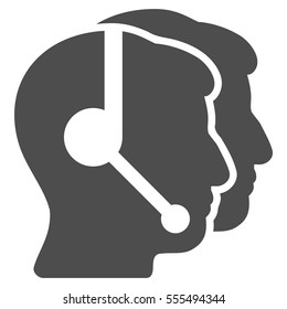 Call Center Operators vector pictogram. Style is flat graphic symbol, gray color, white background.