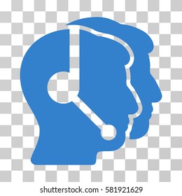 Call Center Operators vector pictograph. Illustration style is a flat iconic cobalt symbol on a transparent background.