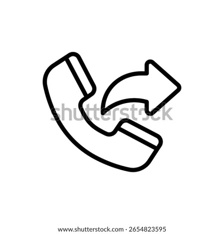 Call Center Outbound Outline Icon Vector Illustration