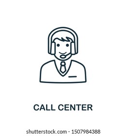 Call Center outline icon. Thin line concept element from customer service icons collection. Creative Call Center icon for mobile apps and web usage.