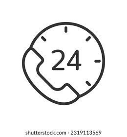 Call Center outline vector icon isolated on white background. Call Center line icon for web, mobile and ui designe.
