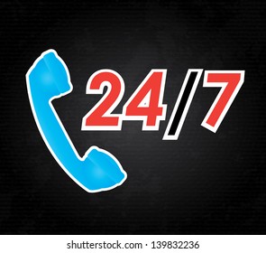 call center over black background vector illustration